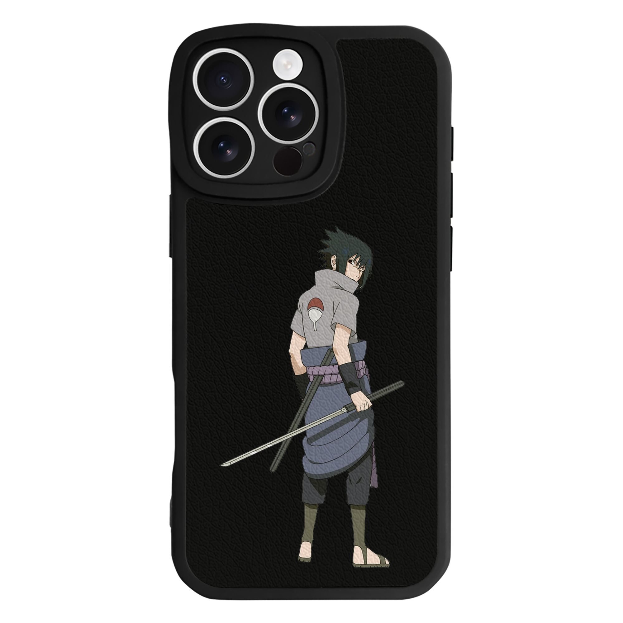 （画像用） NARUTO -ナルト- うちは サスケ Uchiha Sasuke 【iPhone 16シリーズ対応】シリコンスマホケース（レザー調） 材質：シリコン